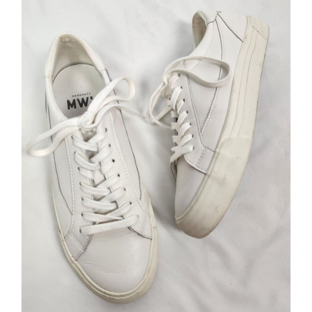Madewell Women's Sz. 8 White Leather Sidewalk Low-Top Sneakers